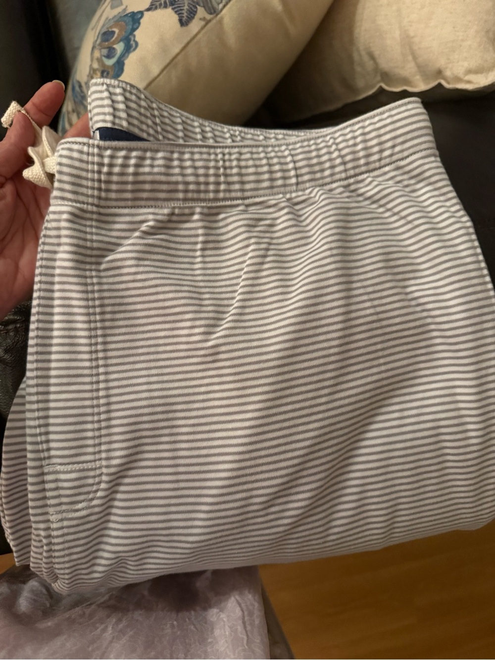 LAKE Men’s Striped Gray & White Lounge Shorts XXL NWT